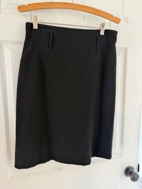 Classic Black A-Line Skirt high waist 11 Junior’s Knee Length Drop Detail Wide